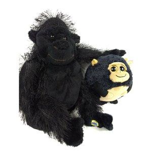 Ty Beanie Ballz TANK 5" GORILLA Plush w/ Tags + GANZ Webkinz 8" Gorilla No Code